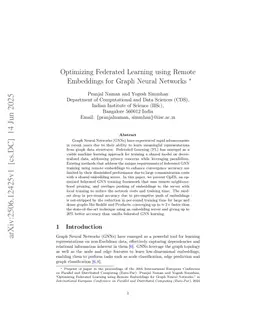 Optimizing Federated Learning using Remote Embeddings for Graph Neural Networks