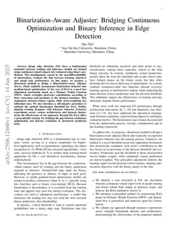 Binarization-Aware Adjuster for Discrete Decision Learning with an Application to Edge Detection