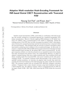 Adaptive Multi-resolution Hash-Encoding Framework for INR-based Dental CBCT Reconstruction with Truncated FOV