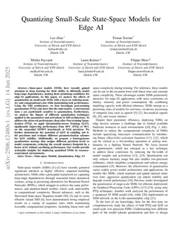 Quantizing Small-Scale State-Space Models for Edge AI