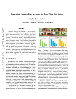 Generalized Category Discovery under the Long-Tailed Distribution
