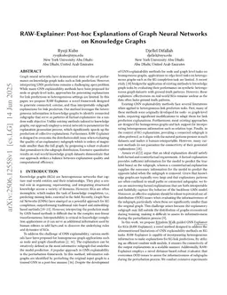 RAW-Explainer: Post-hoc Explanations of Graph Neural Networks on Knowledge Graphs