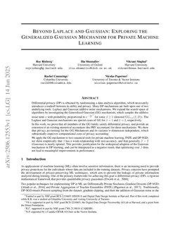 Beyond Laplace and Gaussian: Exploring the Generalized Gaussian Mechanism for Private Machine Learning
