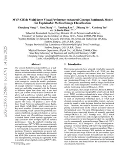 MVP-CBM:Multi-layer Visual Preference-enhanced Concept Bottleneck Model for Explainable Medical Image Classification