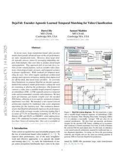 DejaVid: Encoder-Agnostic Learned Temporal Matching for Video Classification