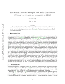 Existence of Adversarial Examples for Random Convolutional Networks via Isoperimetric Inequalities on $\mathbb{so}(d)$