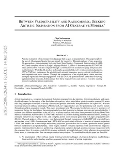 Between Predictability and Randomness: Seeking Artistic Inspiration from AI Generative Models