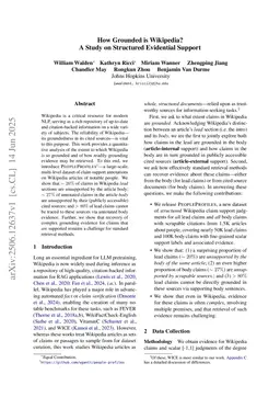 How Grounded is Wikipedia? A Study on Structured Evidential Support and Retrieval