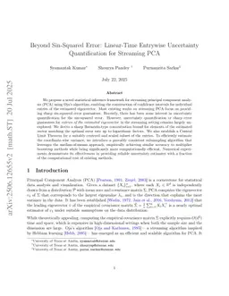 Beyond Sin-Squared Error: Linear-Time Entrywise Uncertainty Quantification for Streaming PCA