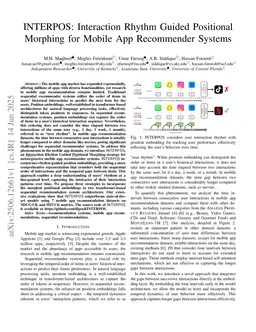INTERPOS: Interaction Rhythm Guided Positional Morphing for Mobile App Recommender Systems