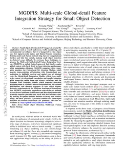 MGDFIS: Multi-scale Global-detail Feature Integration Strategy for Small Object Detection