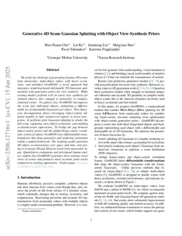 Generative 4D Scene Gaussian Splatting with Object View-Synthesis Priors