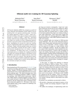 Efficient multi-view training for 3D Gaussian Splatting