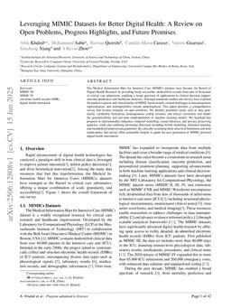 Leveraging MIMIC Datasets for Better Digital Health: A Review on Open Problems, Progress Highlights, and Future Promises