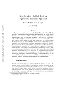 Transforming Chatbot Text: A Sequence-to-Sequence Approach