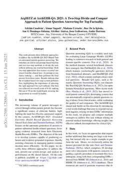 ArgHiTZ at ArchEHR-QA 2025: A Two-Step Divide and Conquer Approach to Patient Question Answering for Top Factuality