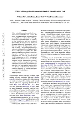 JEBS: A Fine-grained Biomedical Lexical Simplification Task