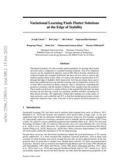 Variational Learning Finds Flatter Solutions at the Edge of Stability