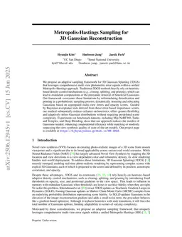 Metropolis-Hastings Sampling for 3D Gaussian Reconstruction