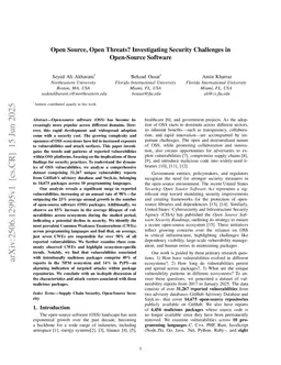 Open Source, Open Threats? Investigating Security Challenges in Open-Source Software