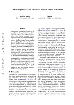 Edeflip: Supervised Word Translation between English and Yoruba