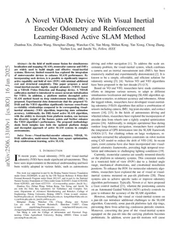 A Novel ViDAR Device With Visual Inertial Encoder Odometry and Reinforcement Learning-Based Active SLAM Method