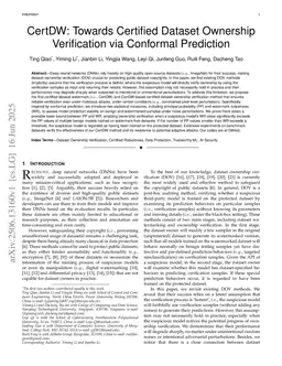 CertDW: Towards Certified Dataset Ownership Verification via Conformal Prediction
