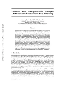 GeoRecon: Graph-Level Representation Learning for 3D Molecules via Reconstruction-Based Pretraining