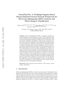 NeuroPhysNet: A FitzHugh-Nagumo-Based Physics-Informed Neural Network Framework for Electroencephalograph (EEG) Analysis and Motor Imagery Classification