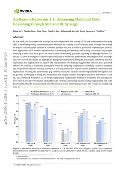 AceReason-Nemotron 1.1: Advancing Math and Code Reasoning through SFT and RL Synergy