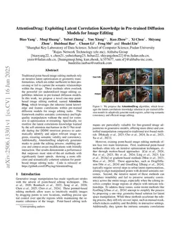 AttentionDrag: Exploiting Latent Correlation Knowledge in Pre-trained Diffusion Models for Image Editing