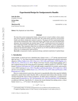 Experimental Design for Semiparametric Bandits