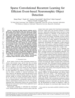Sparse Convolutional Recurrent Learning for Efficient Event-based Neuromorphic Object Detection