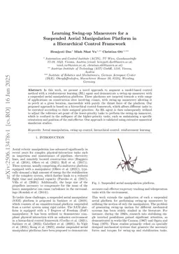 Learning Swing-up Maneuvers for a Suspended Aerial Manipulation Platform in a Hierarchical Control Framework