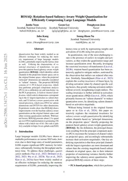 ROSAQ: Rotation-based Saliency-Aware Weight Quantization for Efficiently Compressing Large Language Models