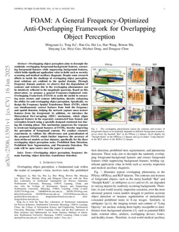 FOAM: A General Frequency-Optimized Anti-Overlapping Framework for Overlapping Object Perception