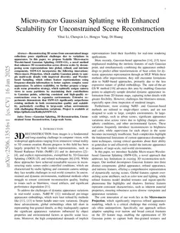 Micro-macro Gaussian Splatting with Enhanced Scalability for Unconstrained Scene Reconstruction