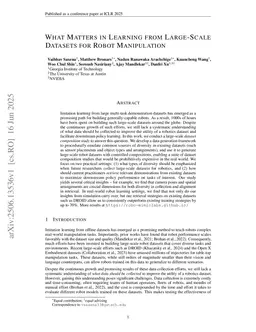 What Matters in Learning from Large-Scale Datasets for Robot Manipulation