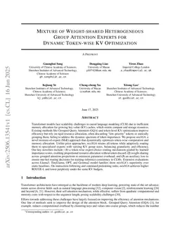 Mixture of Weight-shared Heterogeneous Group Attention Experts for Dynamic Token-wise KV Optimization