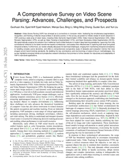 A Comprehensive Survey on Video Scene Parsing:Advances, Challenges, and Prospects
