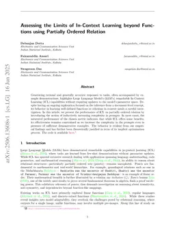 Assessing the Limits of In-Context Learning beyond Functions using Partially Ordered Relation