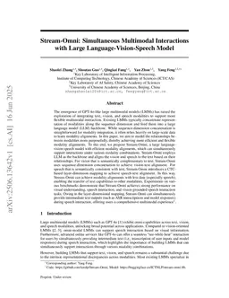 Stream-Omni: Simultaneous Multimodal Interactions with Large Language-Vision-Speech Model
