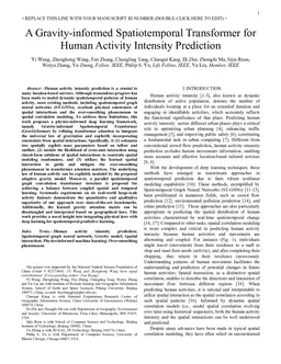 A Gravity-informed Spatiotemporal Transformer for Human Activity Intensity Prediction