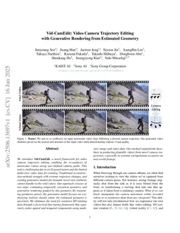 Vid-CamEdit: Video Camera Trajectory Editing with Generative Rendering from Estimated Geometry