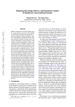 Balancing Knowledge Delivery and Emotional Comfort in Healthcare Conversational Systems