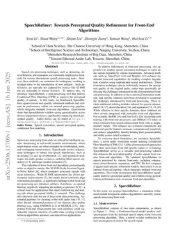 SpeechRefiner: Towards Perceptual Quality Refinement for Front-End Algorithms