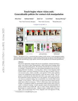 Touch begins where vision ends: Generalizable policies for contact-rich manipulation