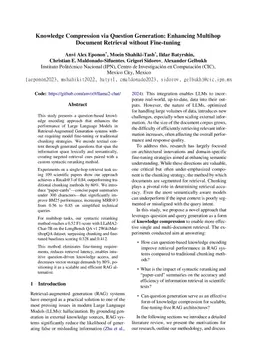 Knowledge Compression via Question Generation: Enhancing Multihop Document Retrieval without Fine-tuning