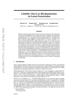 LittleBit: Ultra Low-Bit Quantization via Latent Factorization