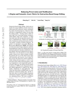 Balancing Preservation and Modification: A Region and Semantic Aware Metric for Instruction-Based Image Editing